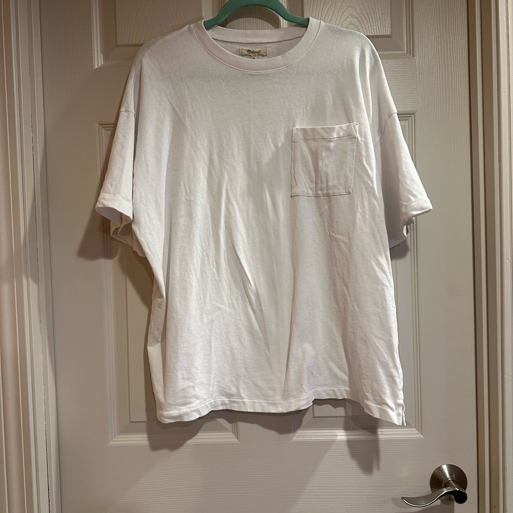 Madewell White Short-Sleeve Pocket Tee